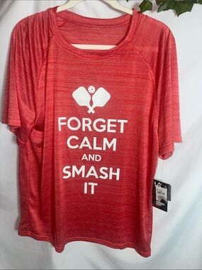 Uzzi Forget Calm and Smash It Short Sleeve Tee - Red - Unbranded
